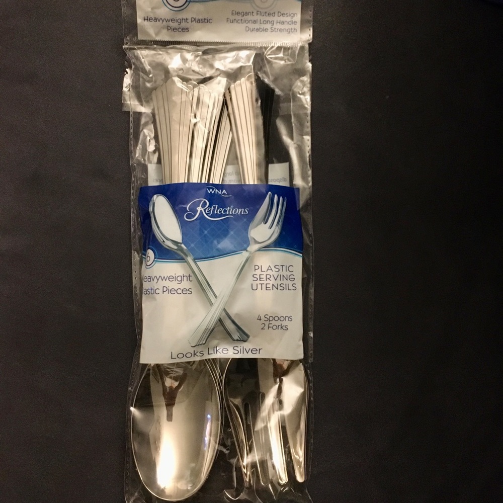 WNA Reflections 6pc Silver Plastic Serving Utensil